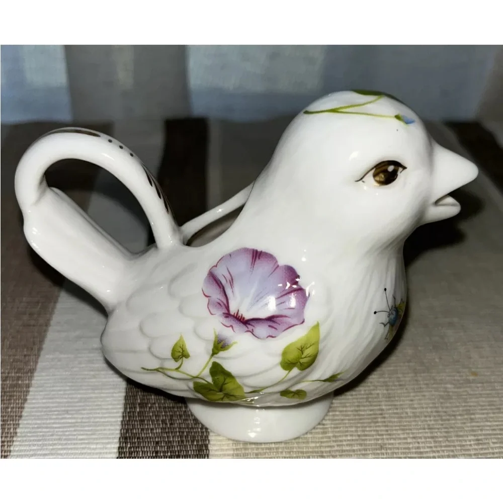 Gracie China tea creamer Bird with flowers
